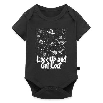 Look Up And Get Lost Astronomiefotograf Kosmologe - Baby Premium Kurzarmbody - Schwarz - Vorne