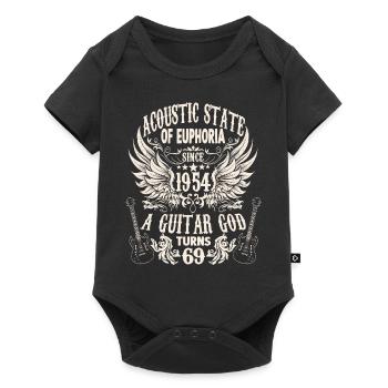 Guitarists Birthday Saying Born 1954 69 - Baby Premium short-sleeve bodysuit - black - Front
