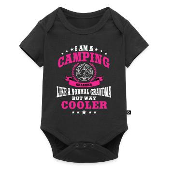 Drôle de camping grand-mère - Body à manches courtes Premium Bébé - noir - Devant