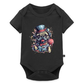 Cute Pug Little Dog - Baby Premium short-sleeve bodysuit - black - Front