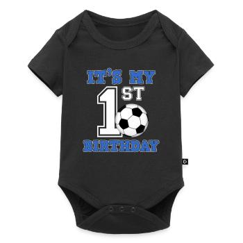 Football player 1st birthday football sports coach - Baby Premium short-sleeve bodysuit - black - Front