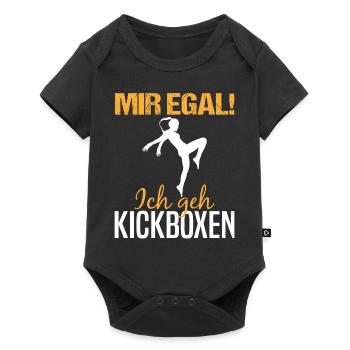 Kickboxerin Kickboxen Spruch Lustig Geschenk Damen - Baby Premium Kurzarmbody - Schwarz - Vorne