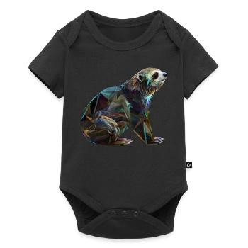 Faultier Polygon Faultierliebhaber Tier Geschenk - Baby Premium Kurzarmbody - Schwarz - Vorne