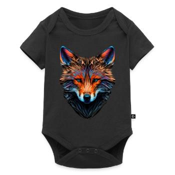 Fuchs Polygon Rotfuchs Füchse Geschenk Kunst Tier - Baby Premium Kurzarmbody - Schwarz - Vorne