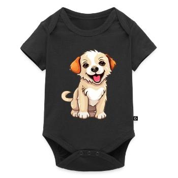 Chien mignon - Body à manches courtes Premium Bébé - noir - Devant
