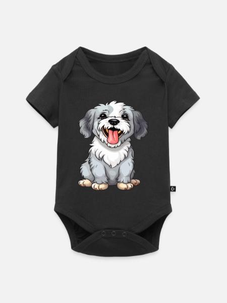Niedliches Hündchen - Baby Premium Kurzarmbody - Schwarz