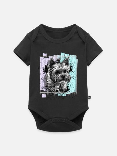 Yorkshire Terrier - Baby Premium Kurzarmbody - Schwarz