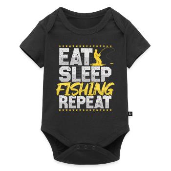Fishing Eat Sleep Repeat Fishing Rod Hobby Fishing - Baby Premium short-sleeve bodysuit - black - Front