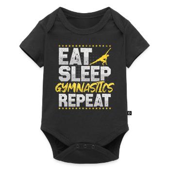 Gymnastique Manger Dormir Répéter Fitness Hobby Gymnastique - Body à manches courtes Premium Bébé - noir - Devant