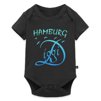 Hamburg - Baby Premium Kurzarmbody - Schwarz - Vorne