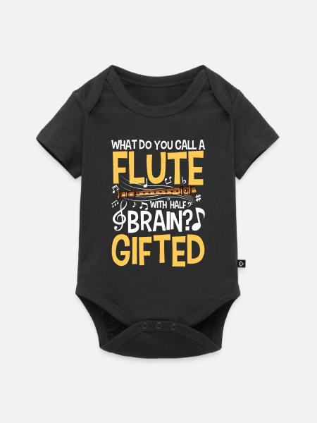 Flute With Brain - Gifted - Baby Premium Kurzarmbody - Schwarz