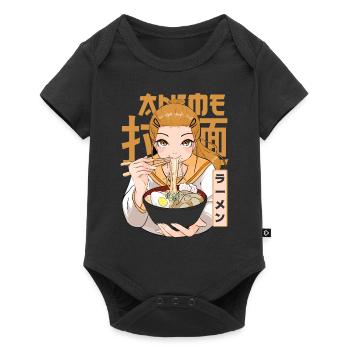 Kawaii Anime School Girl Ramen Japanese Soba - Baby Premium short-sleeve bodysuit - black - Front