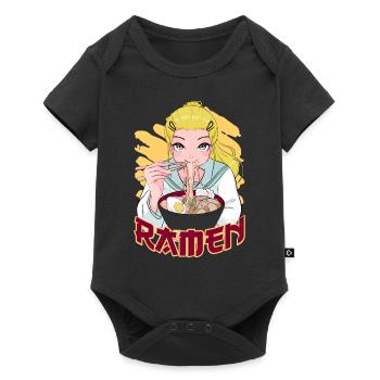 Kawaii Anime Ramen Girl Nouilles japonaises - Body à manches courtes Premium Bébé - noir - Devant