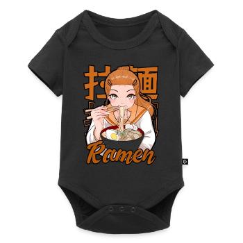 Kawaii Ramen Anime Girl Japanese Noodle Food - Baby Premium short-sleeve bodysuit - black - Front