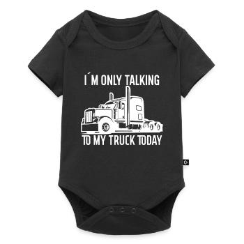 I only talk to my truck today - Baby Premium short-sleeve bodysuit - black - Front