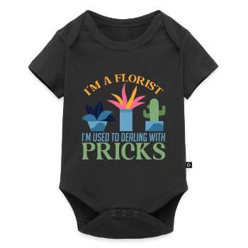 Ich Bin Florist Ich Bin Gewohnt Mit Stichen - Baby Premium Kurzarmbody - Schwarz - Vorne
