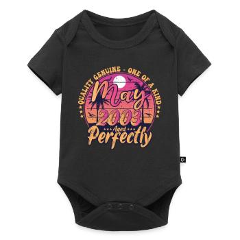 May 2003 anniversary 2003 Retro 2003 May - Baby Premium short-sleeve bodysuit - black - Front