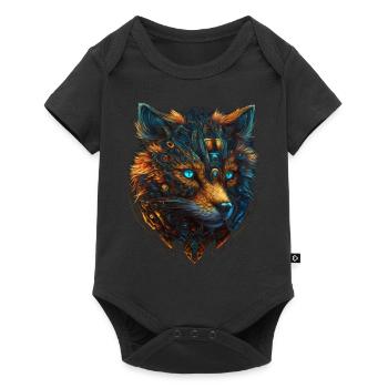 Fox Fantasy Animal Motif Robot Gift Animal - Baby Premium short-sleeve bodysuit - black - Front