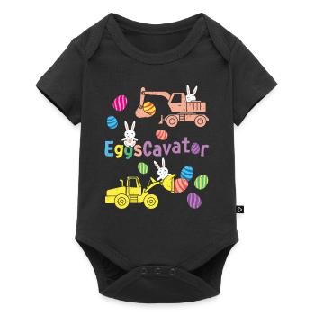 Easter For Boys Toddlers Eggs Cavator Funny - Baby Premium short-sleeve bodysuit - black - Front