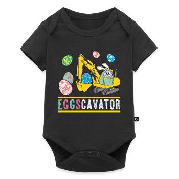 Oeufs Cavator Pâques pour garçons Enfants Tout-petits Bunny - Body à manches courtes Premium Bébé - noir - Devant