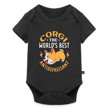 Hund Welsh Corgi Haustier Hund Liebhaber Welpe - Baby Premium Kurzarmbody - Schwarz - Vorne