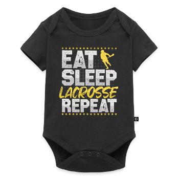 Lacrosse Eat Sleep Repeat Lax Hobby Lacrosse - Baby Premium short-sleeve bodysuit - black - Front