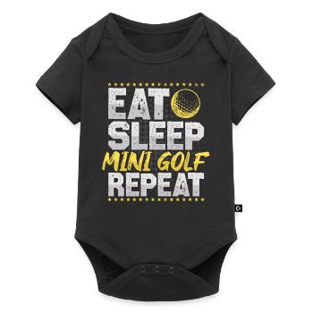 Minigolf Eat Sleep Repeat Golf Hobby Minigolf - Baby Premium short-sleeve bodysuit - black - Front
