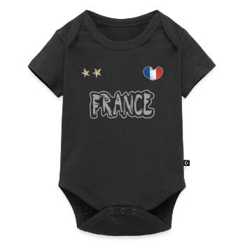 Maillot de football France Drapeau français - Body à manches courtes Premium Bébé - noir - Devant