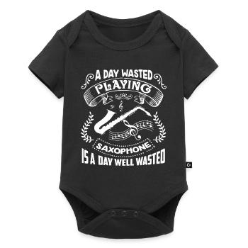 Saxophone A Day Playing Saxophone - Baby Premium short-sleeve bodysuit - black - Front