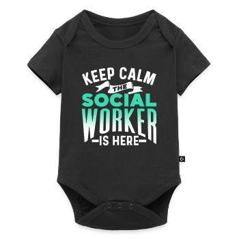 Restez calme le travailleur social est là Formation - Body à manches courtes Premium Bébé - noir - Devant