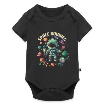 Space Buddies - Planets, Astronauts and Aliens - Baby Premium short-sleeve bodysuit - black - Front