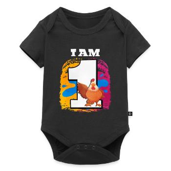 Je suis 1 poulet - Body à manches courtes Premium Bébé - noir - Devant