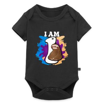 Je suis 1 paresseux - Body à manches courtes Premium Bébé - noir - Devant