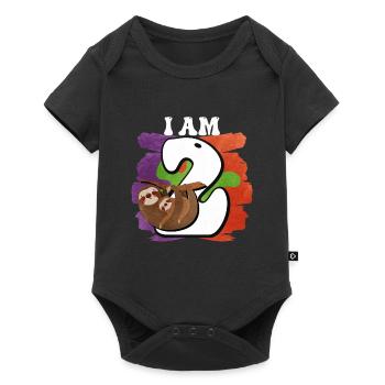 I am 2 sloth - Baby Premium short-sleeve bodysuit - black - Front