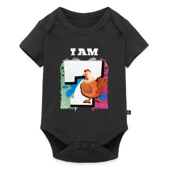 I am 7 chickens - Baby Premium short-sleeve bodysuit - black - Front