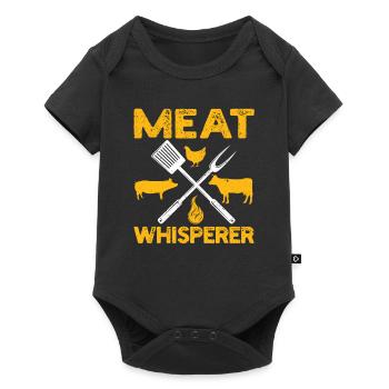 Meat Whisperer Funny BBQ Chef Grilling Butcher - Baby Premium short-sleeve bodysuit - black - Front