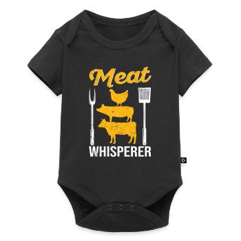 Meat Whisperer Funny BBQ Chef Grilling Butcher - Baby Premium short-sleeve bodysuit - black - Front