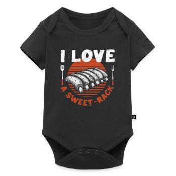 J’aime un Sweet Rack BBQ Ribs Funny Barbecue Grill - Body à manches courtes Premium Bébé - noir - Devant