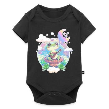 Cottagecore Grenouille Banjo Mignon Pastel Academia Aesthe - Body à manches courtes Premium Bébé - noir - Devant
