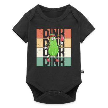 Pickelball Pickle Schläger Gurke Lustig - Baby Premium Kurzarmbody - Schwarz - Vorne