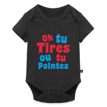 Cadeau pétanque tireur drole joueur pétanque fan - Body à manches courtes Premium Bébé - noir - Devant