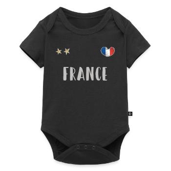 Maillot de football France Drapeau français - Body à manches courtes Premium Bébé - noir - Devant