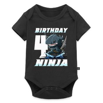 Shark Ninja I’m 4 - Action Anniversaire sous-marin - Body à manches courtes Premium Bébé - noir - Devant