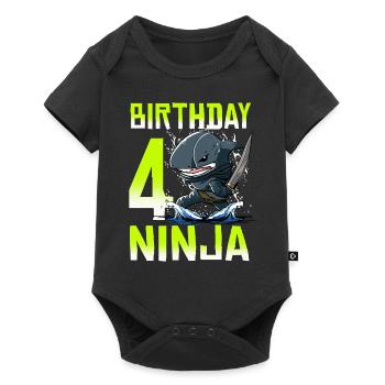 Shark Ninja I’m 4 - Action Anniversaire sous-marin - Body à manches courtes Premium Bébé - noir - Devant