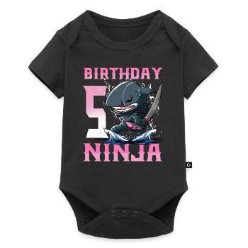 Shark Ninja I'm 5 - Action Underwater Birthday - Baby Premium short-sleeve bodysuit - black - Front