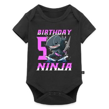 Shark Ninja I’m 5 - Action Anniversaire sous-marin - Body à manches courtes Premium Bébé - noir - Devant