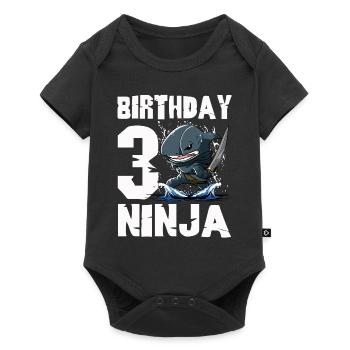 Shark Ninja I'm 3 - Action Underwater Birthday - Baby Premium short-sleeve bodysuit - black - Front