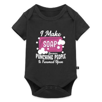 Je fais du savon parce que frapper les gens savonnier savonnier - Body à manches courtes Premium Bébé - noir - Devant