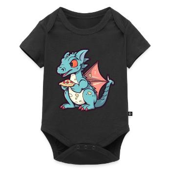 Dragon with Pizza Pizza Lovers Pizzeria - Baby Premium short-sleeve bodysuit - black - Front