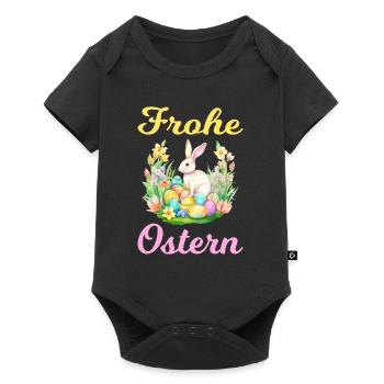 Frohe Ostern Hase Osterei für einen Osterhasen - Baby Premium Kurzarmbody - Schwarz - Vorne